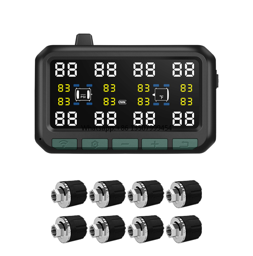 Tire Pressure Monitor - ระบบตรวจสอบแรงดันลมยางอัจฉริยะไร้สายข้ามพรมแดน เหมาะสำหรับรถบรรทุกและรถบัส 8 ล้อ