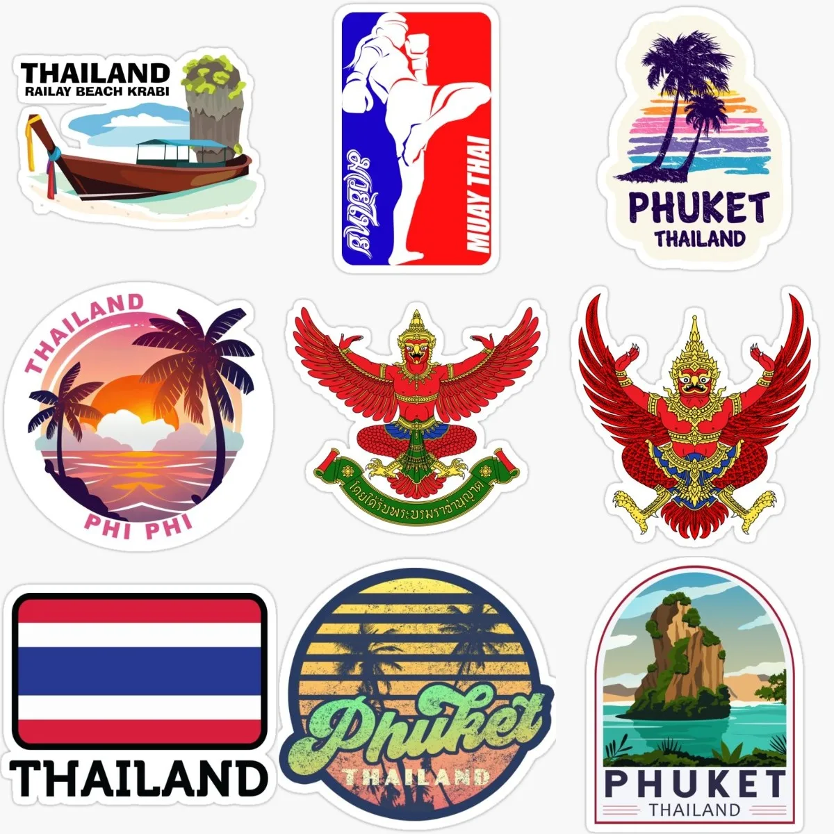 Car Accessories Thailand - T ประเทศไทยธงภูมิทัศน์สัญลักษณ์อุปกรณ์เสริมสติกเกอร์สําหรับตกแต่งผนังตู้เย็นหมวกกันน็อครถ Camper กันชนจักรยาน Decal