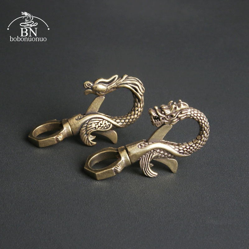 Car Accessories Phoenix - Beast Dragon Phoenix ทองเหลืองพวงกุญแจรถ Keychain เครื่องประดับ