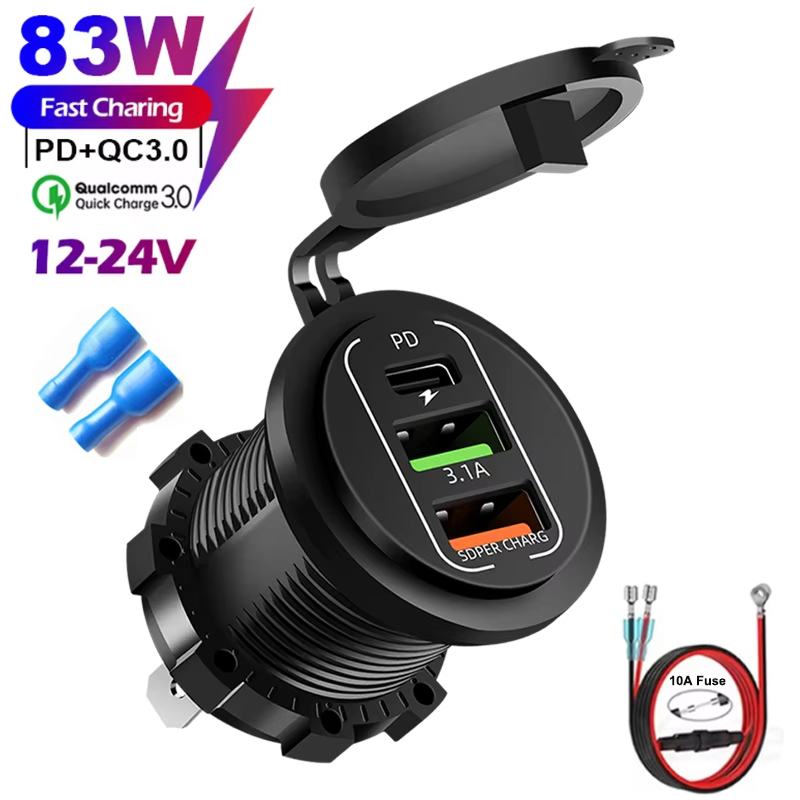 Car Accessories Thailand - 83W Max ชาร์จโทรศัพท์ซ็อกเก็ต 45W PD +