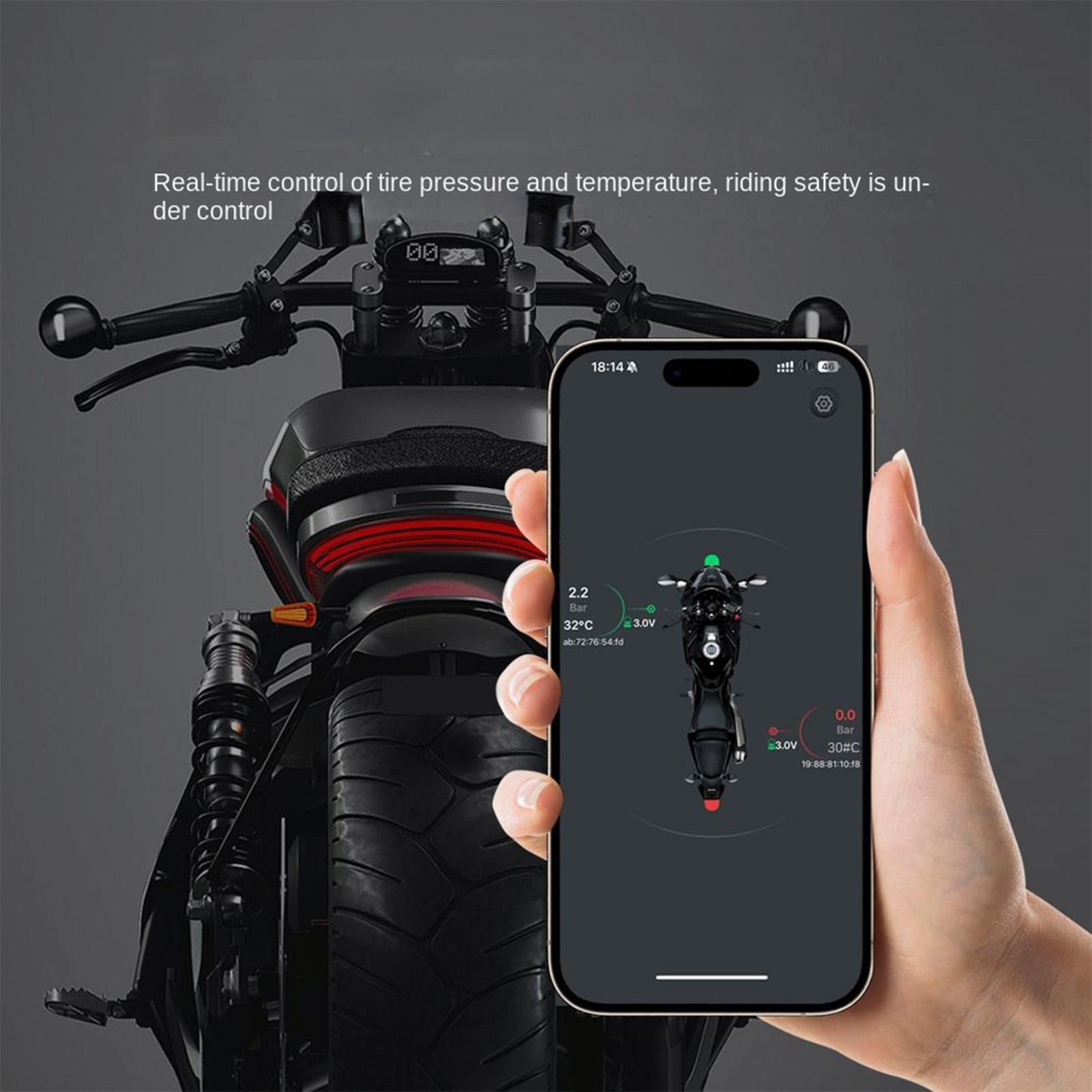 Tire Pressure Monitor - เครื่องวัดความดันลมยาง ระบบตรวจสอบเซ็นเซอร์ล้อแบบไร้สาย เซ็นเซอร์วัดแรงดันลมยางมอเตอร์ไซค์ สำหรับบ้าน โรงรถ ออฟโรด