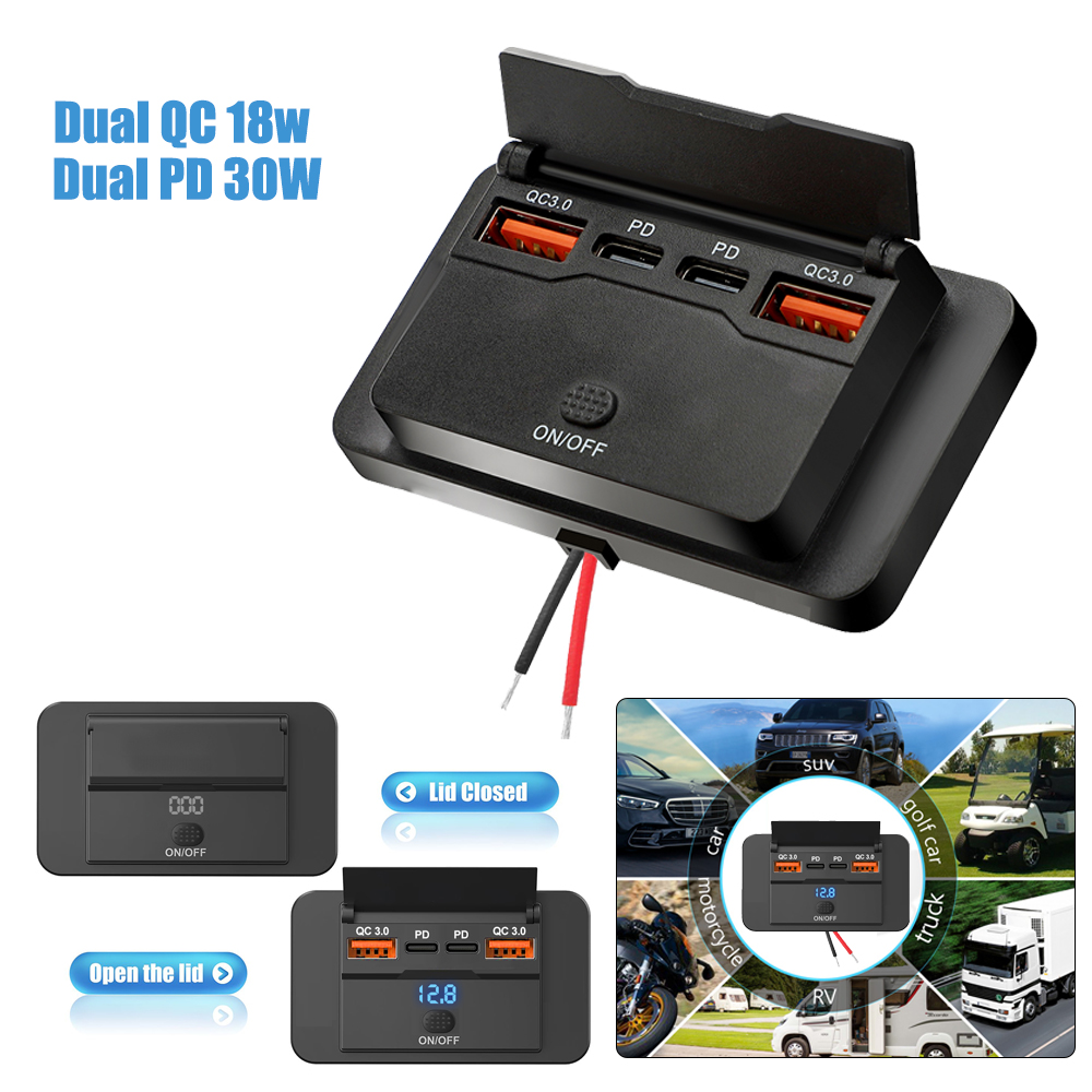 Car Accessories Thailand - 12V Rv ประเภท C Usb Outlet