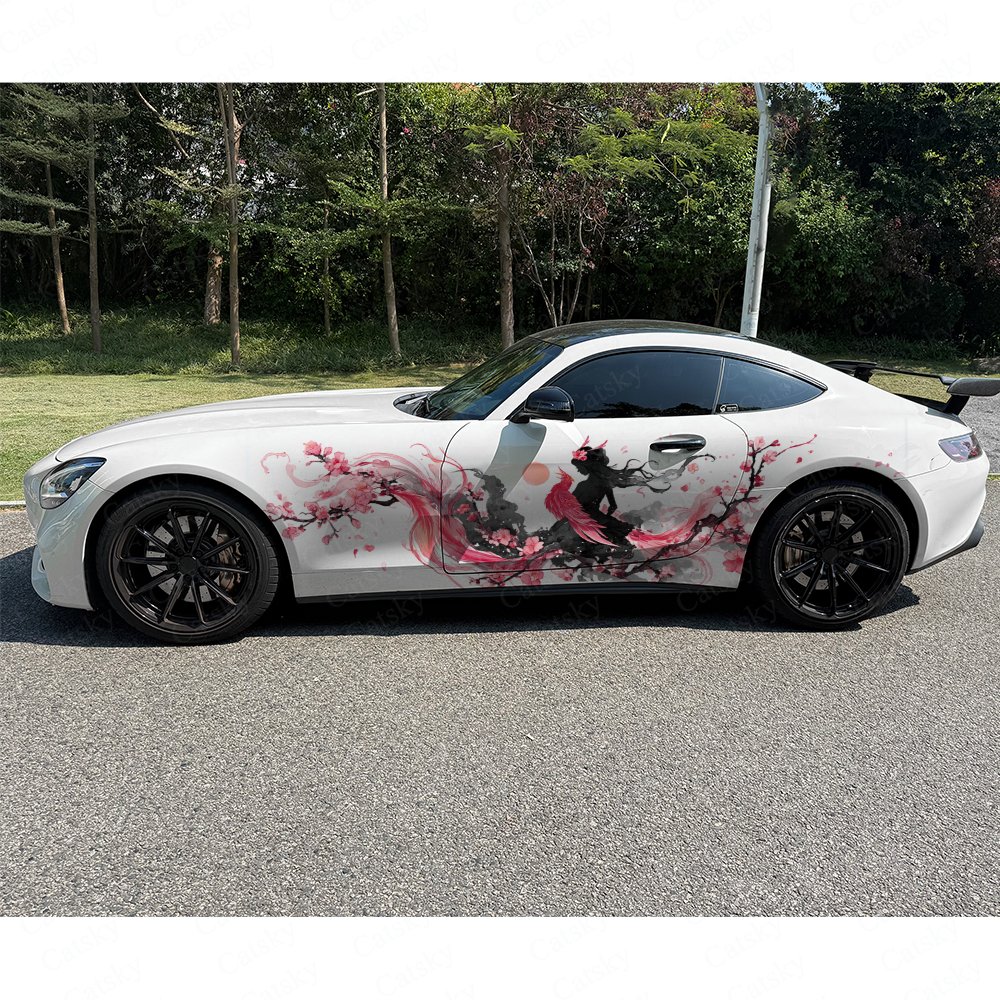2 ชิ้นลายดอกไม้ฟีนิกซ์ซิลลูเอท - Car Accessories Phoenix บทวิจารณ์และราคา
