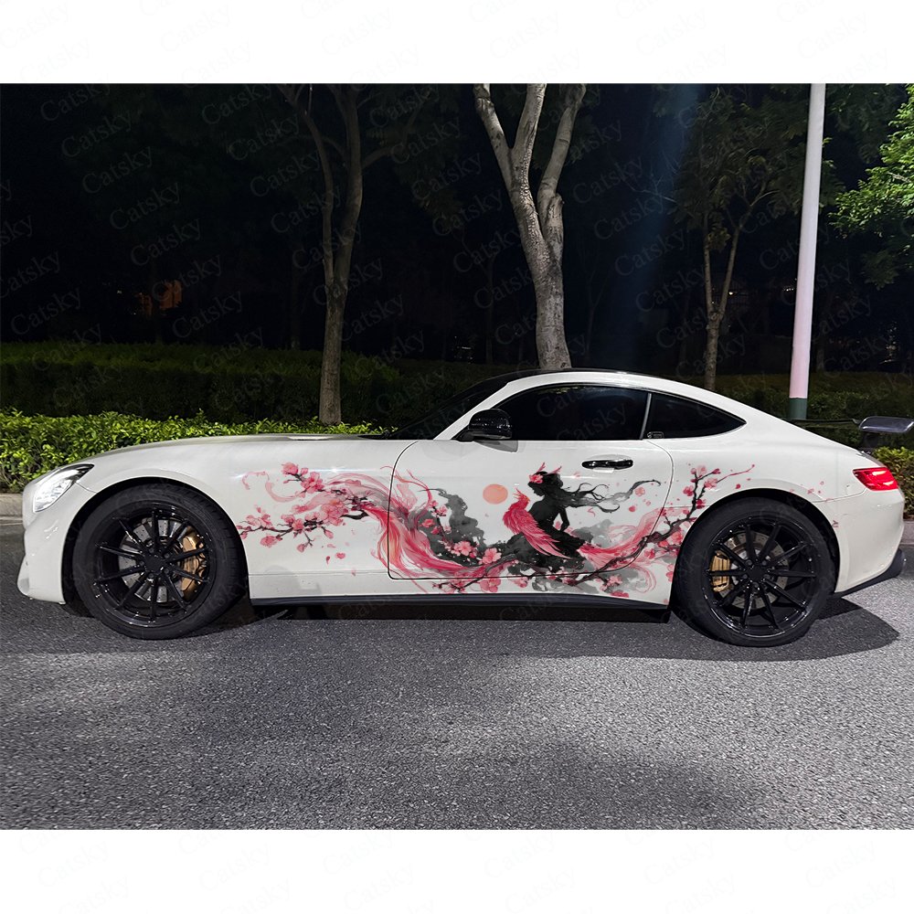 2 ชิ้นลายดอกไม้ฟีนิกซ์ซิลลูเอท - Car Accessories Phoenix บทวิจารณ์และราคา
