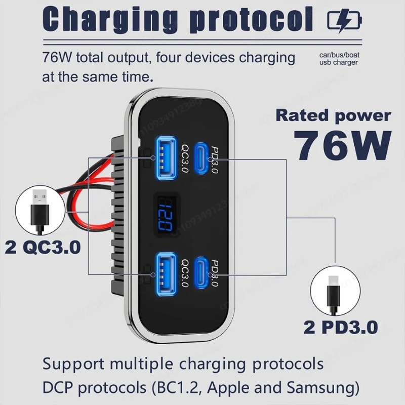 เต้ารับ USB 4 ช่อง 12-24V สำหร - Car Accessories Thailand บทวิจารณ์และราคา