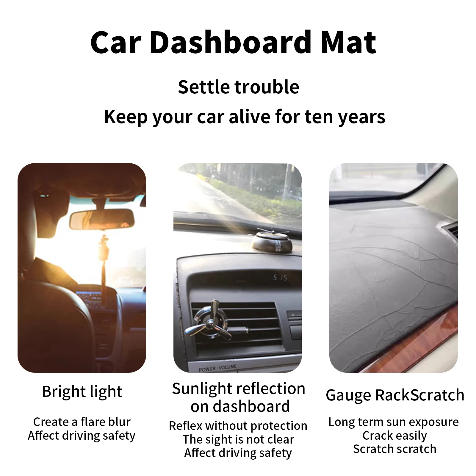 สำหรับโตโยต้า คัมรี่ 2007-2011 - Car Anti-Slip Dashboard Mat บทวิจารณ์และราคา