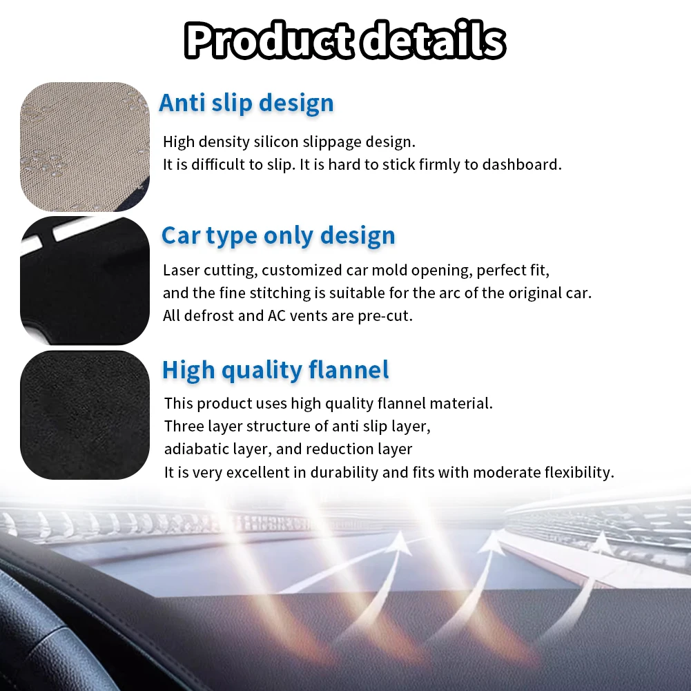 สําหรับ Ford Mustang 2024 2025 - Car Anti-Slip Dashboard Mat บทวิจารณ์และราคา